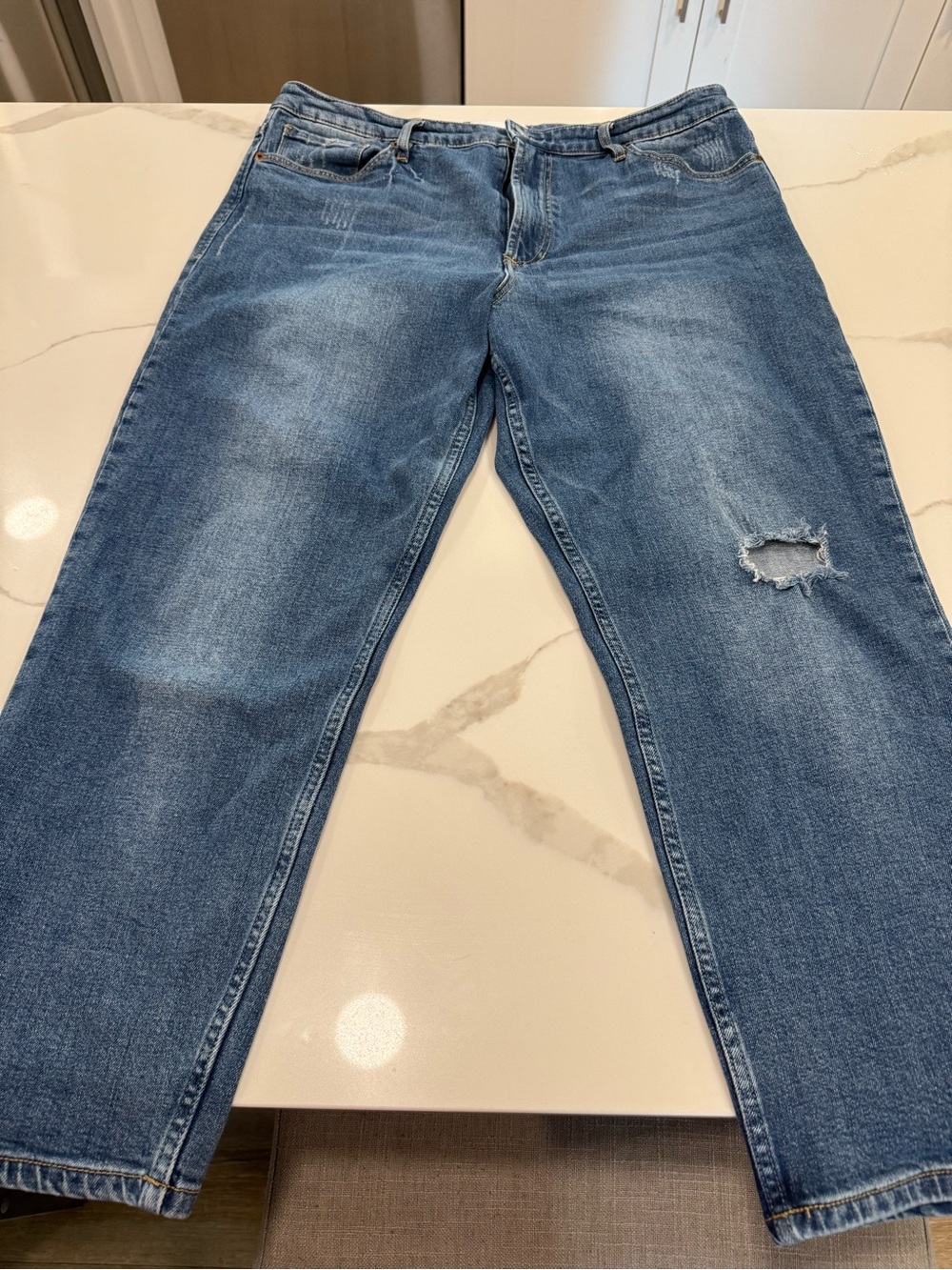 Dear John Straight Leg Distressed Blue Jeans